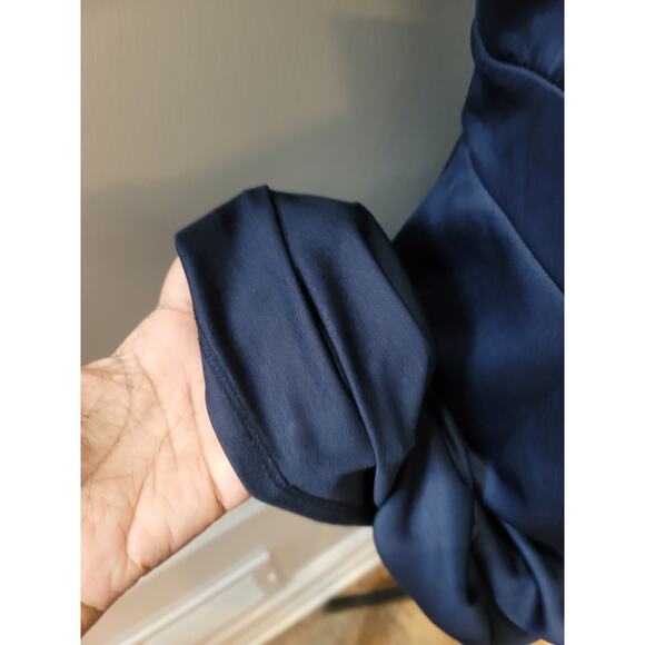 Sandra Darren Dress Womens 12 Navy Red Geometric Sheath Career Party Lined - Picture 4 of 12